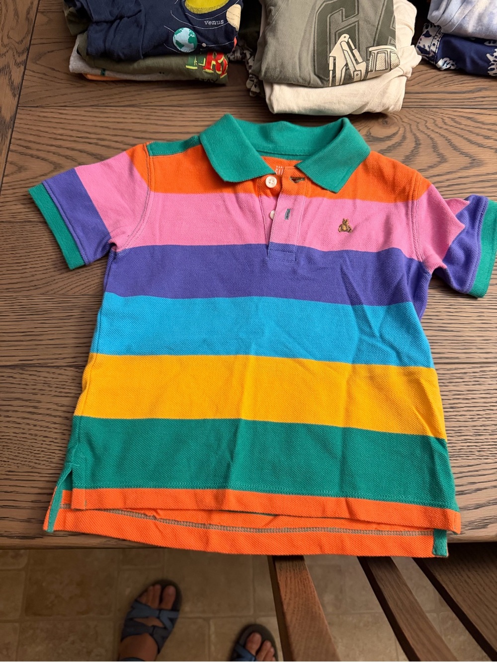 Striped Multicolor Polo Shirt for Kids - Green/Orange/Blue/Purple/Pink/Yellow